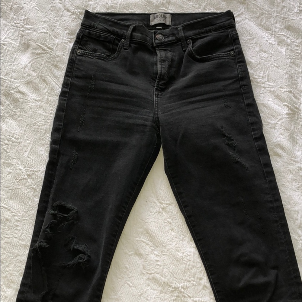 Agolde black crop jeans